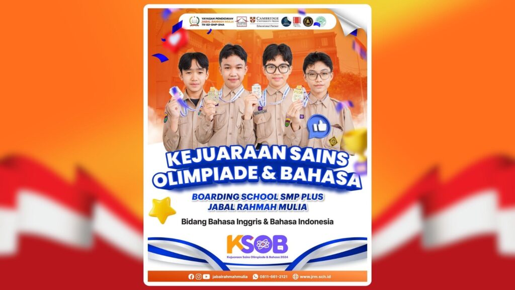 Empat siswa SMP Plus Jabal Rahmah Mulia pemenang medali emas dan perak KSOB, bukti prestasi sekolah Islam boarding terbaik di Medan.