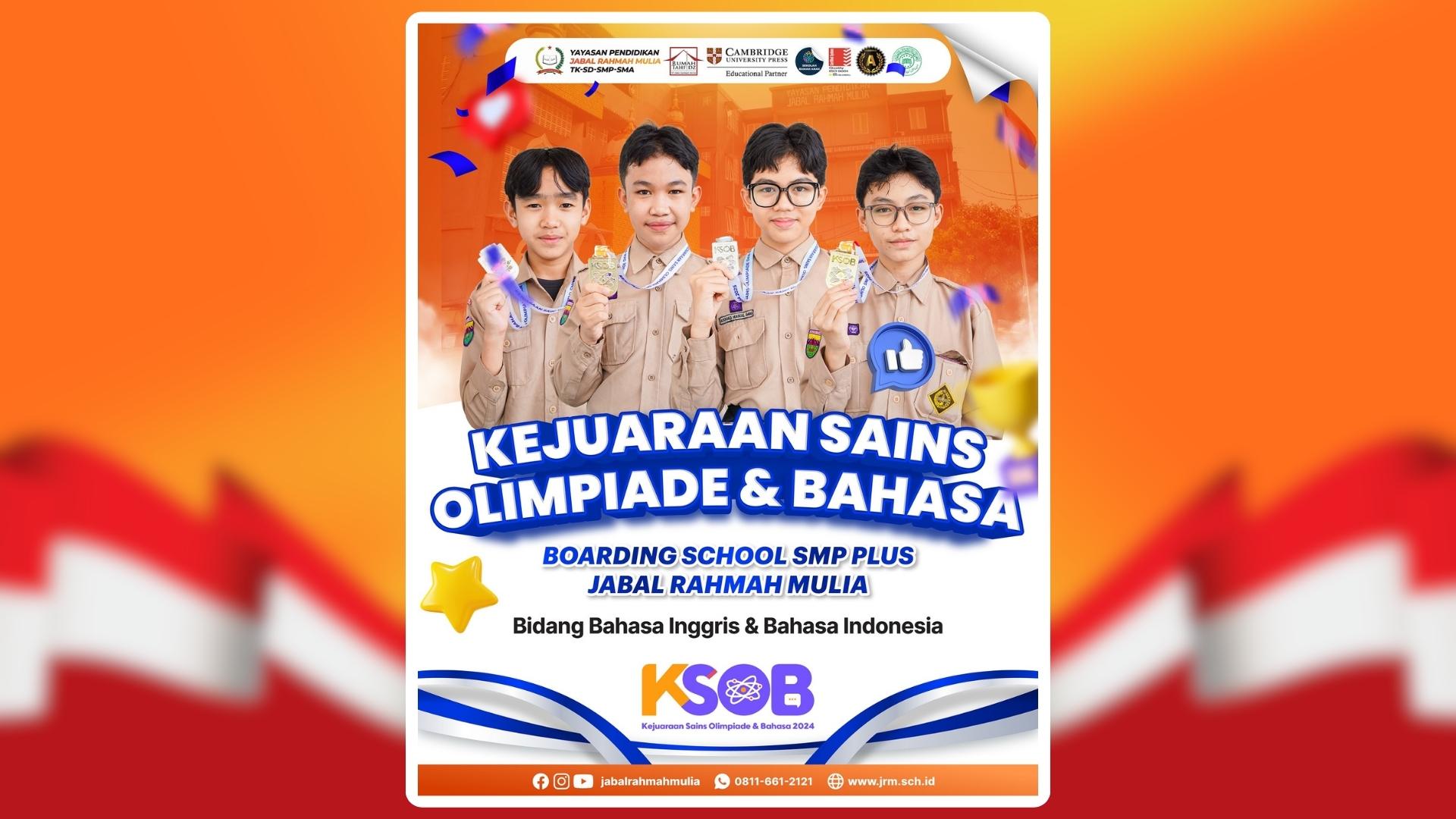 Empat siswa SMP Plus Jabal Rahmah Mulia pemenang medali emas dan perak KSOB, bukti prestasi sekolah Islam boarding terbaik di Medan.